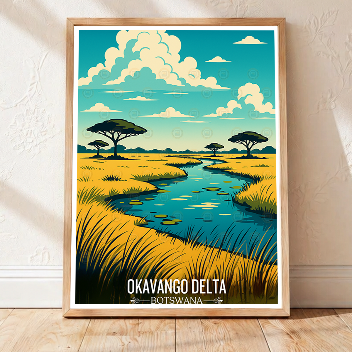 Okavango Delta - Botswana - Travel Wall Art Deco Poster Print - Travel Art Poster Print