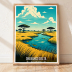 Okavango Delta - Botswana - Travel Wall Art Deco Poster Print - Travel Art Poster Print