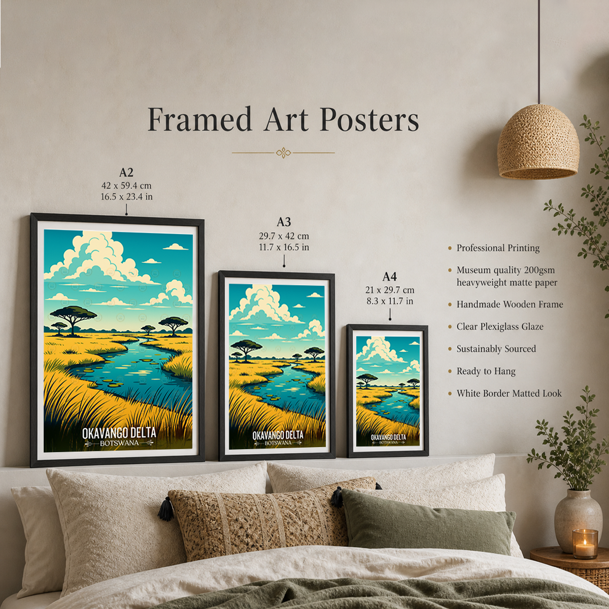 Okavango Delta - Botswana - Travel Wall Art Deco Poster Print - Travel Art Poster Print