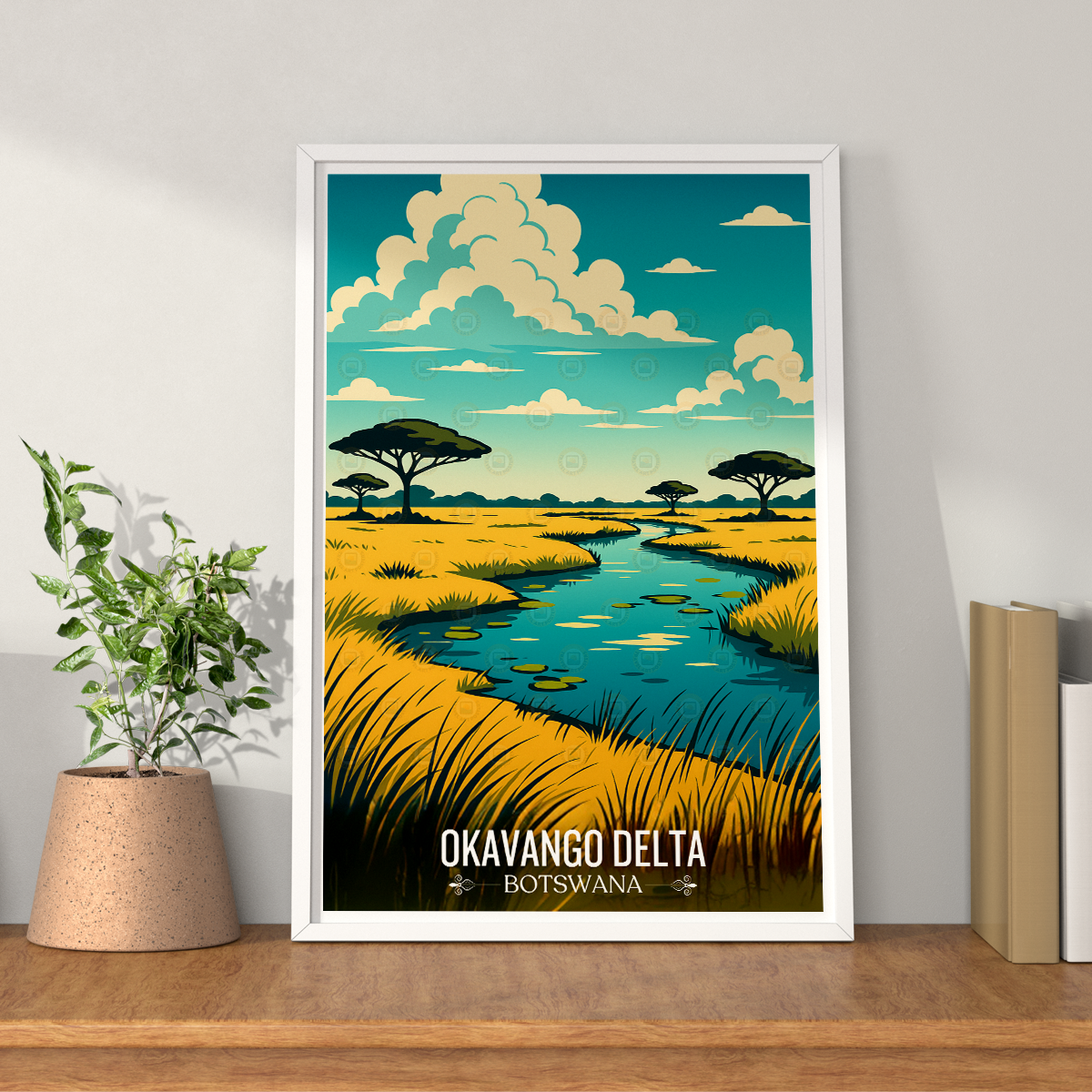 Okavango Delta - Botswana - Travel Wall Art Deco Poster Print - Travel Art Poster Print