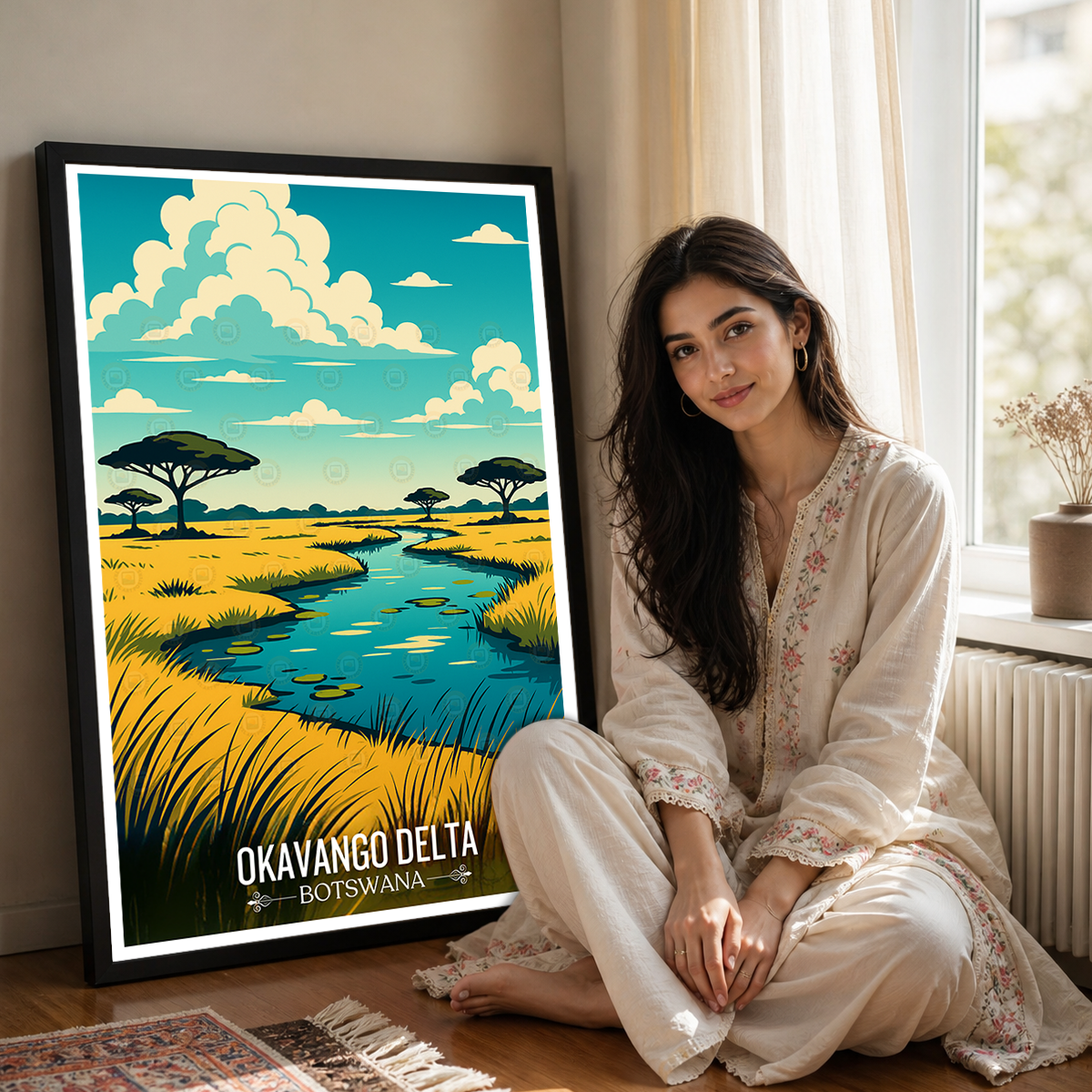 Okavango Delta - Botswana - Travel Wall Art Deco Poster Print - Travel Art Poster Print