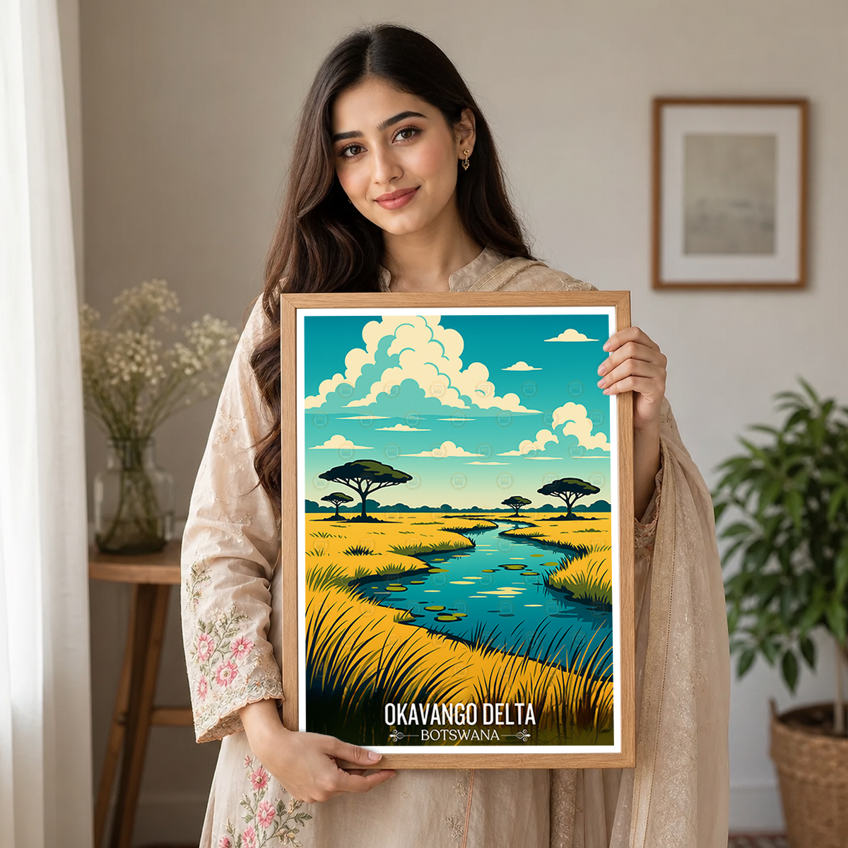 Okavango Delta - Botswana - Travel Wall Art Deco Poster Print - Travel Art Poster Print