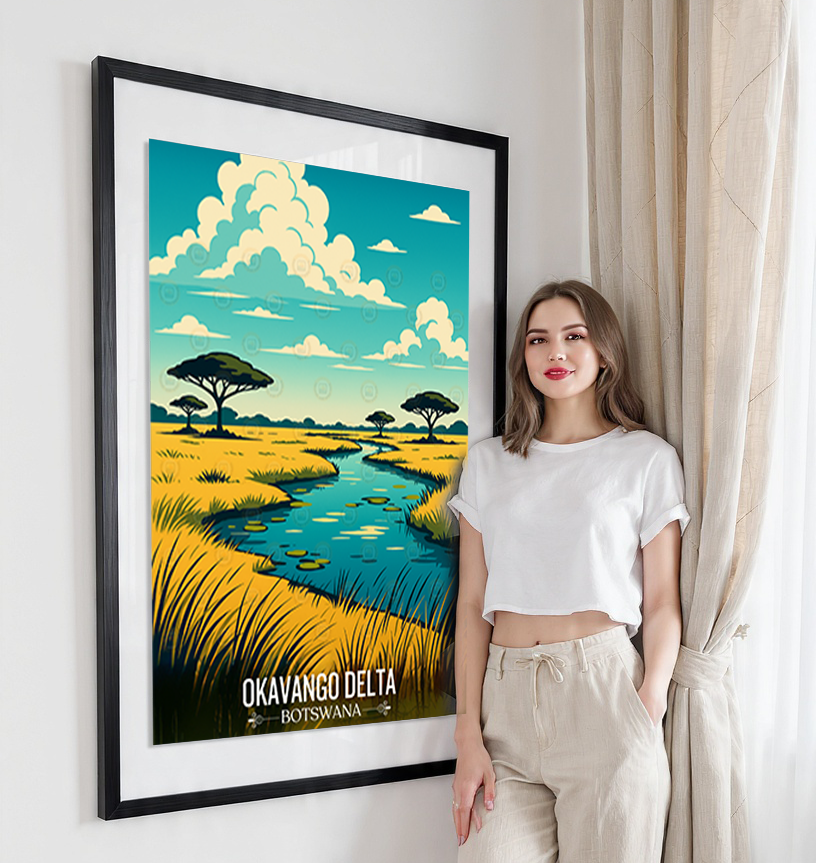 Okavango Delta - Botswana - Travel Wall Art Deco Poster Print - Travel Art Poster Print
