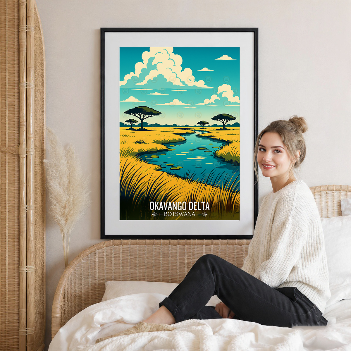 Okavango Delta - Botswana - Travel Wall Art Deco Poster Print - Travel Art Poster Print