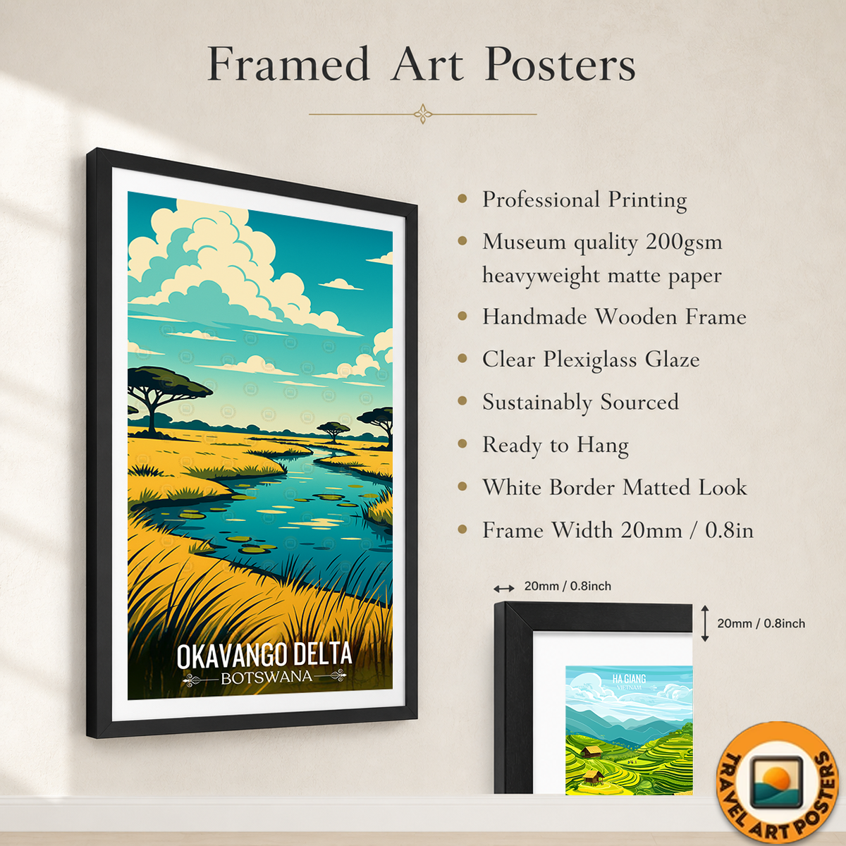 Okavango Delta - Botswana - Travel Wall Art Deco Poster Print - Travel Art Poster Print