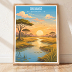 Okavango - Botswana - Travel Wall Art Deco Poster Print - Travel Art Poster Print