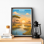 Okavango - Botswana - Travel Wall Art Deco Poster Print - Travel Art Poster Print