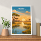 Okavango - Botswana - Travel Wall Art Deco Poster Print - Travel Art Poster Print