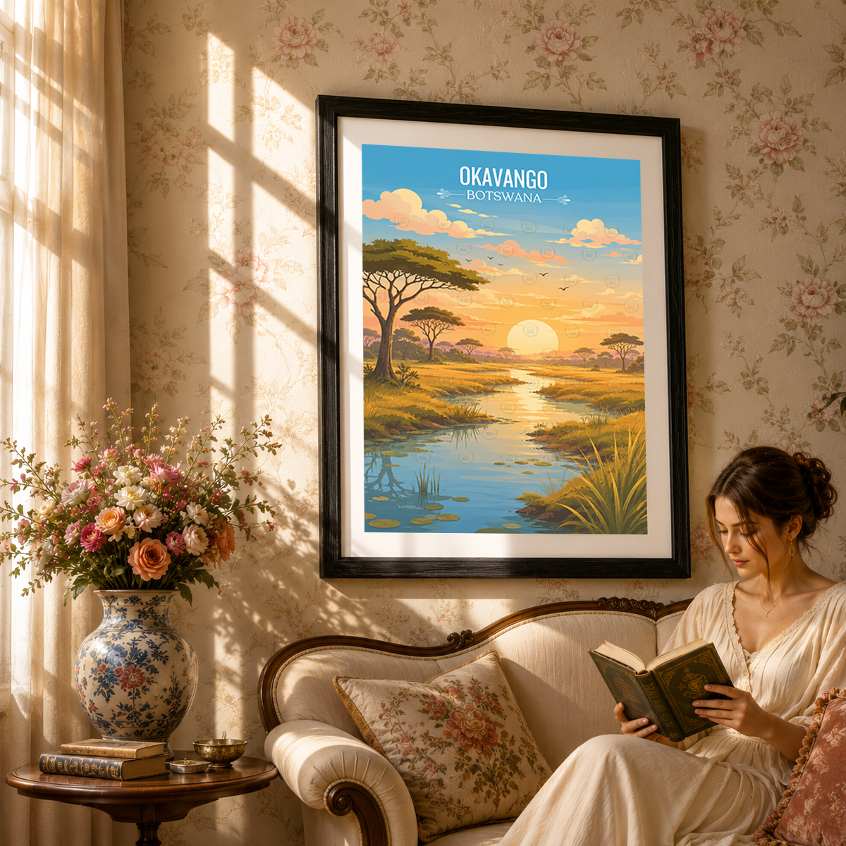 Okavango - Botswana - Travel Wall Art Deco Poster Print - Travel Art Poster Print