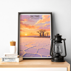 Salt Pans - Botswana - Travel Wall Art Deco Poster Print - Travel Art Poster Print