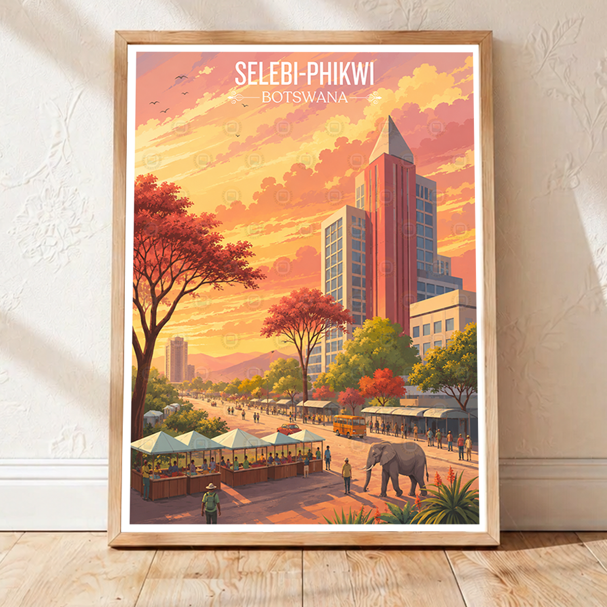 Selebi-Phikwi - Botswana - Travel Wall Art Deco Poster Print - Travel Art Poster Print