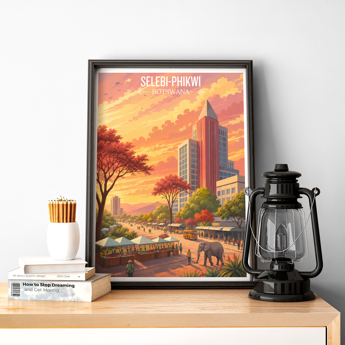 Selebi-Phikwi - Botswana - Travel Wall Art Deco Poster Print - Travel Art Poster Print