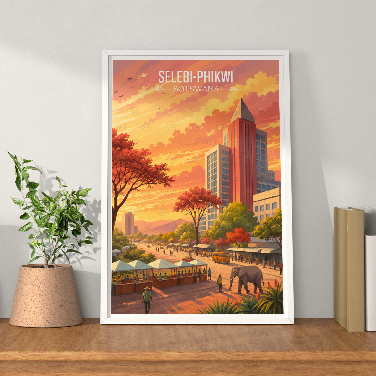 Selebi-Phikwi - Botswana - Travel Wall Art Deco Poster Print - Travel Art Poster Print