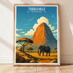 Tsodilo Hills - Botswana - Travel Wall Art Deco Poster Print - Travel Art Poster Print