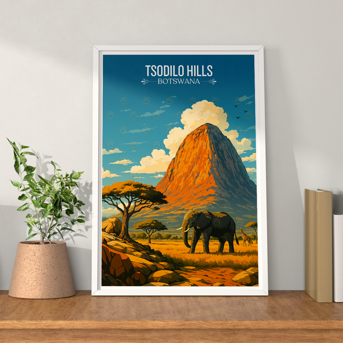 Tsodilo Hills - Botswana - Travel Wall Art Deco Poster Print - Travel Art Poster Print