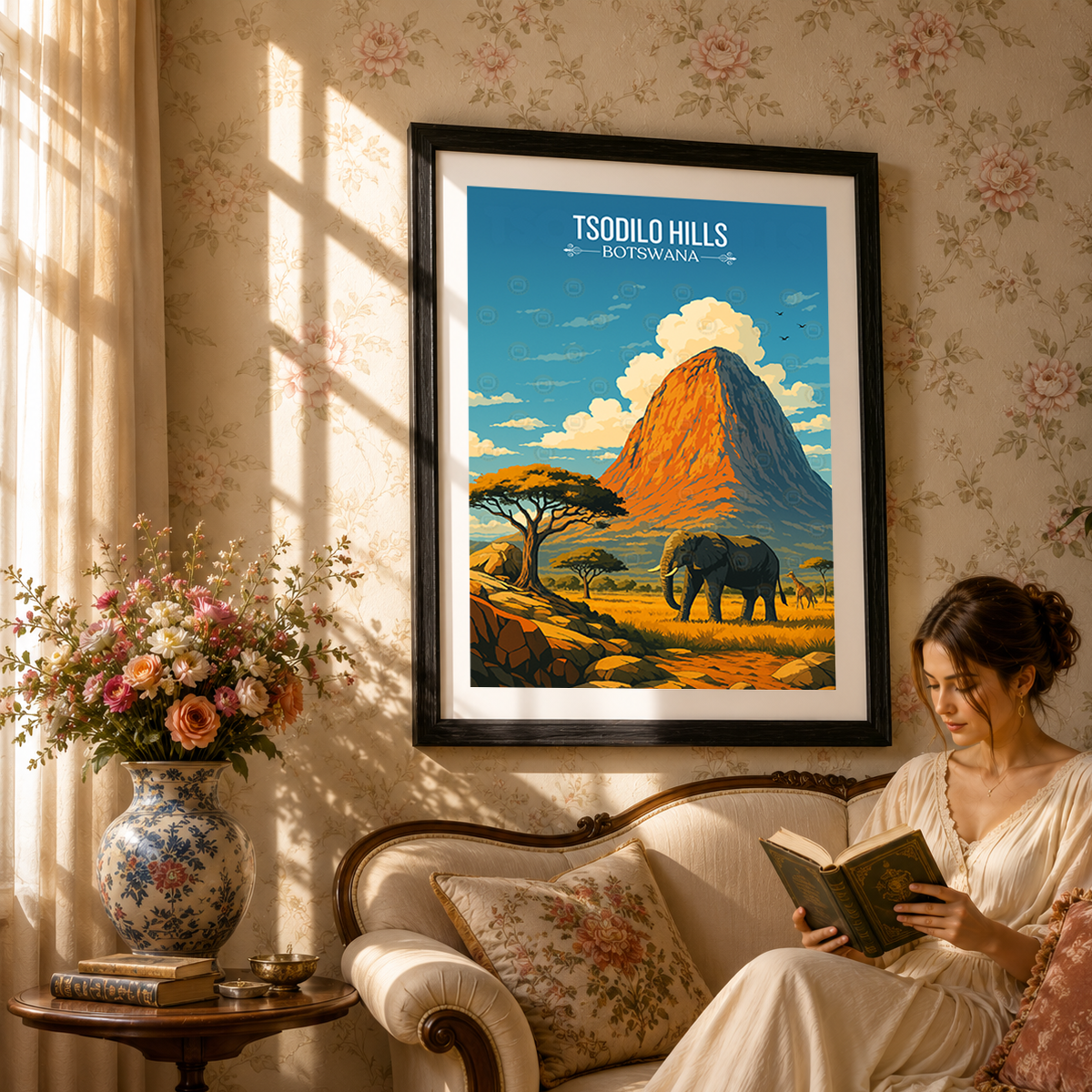 Tsodilo Hills - Botswana - Travel Wall Art Deco Poster Print - Travel Art Poster Print