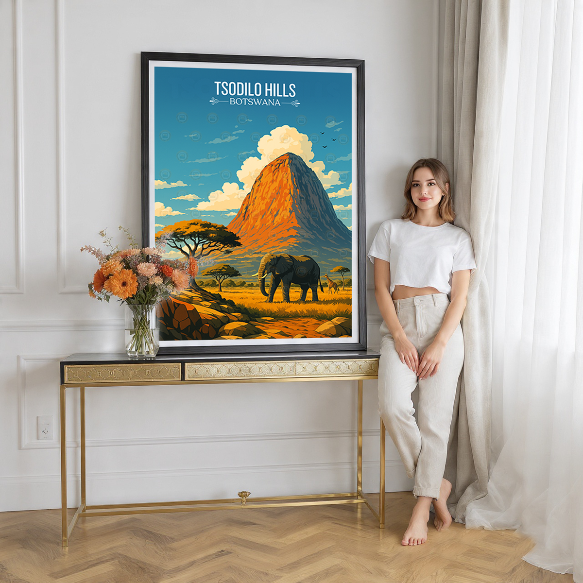 Tsodilo Hills - Botswana - Travel Wall Art Deco Poster Print - Travel Art Poster Print