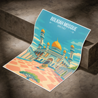 Bolkiah Mosque - Brunei - Travel Wall Art Print - Art Print - Travel Art Poster