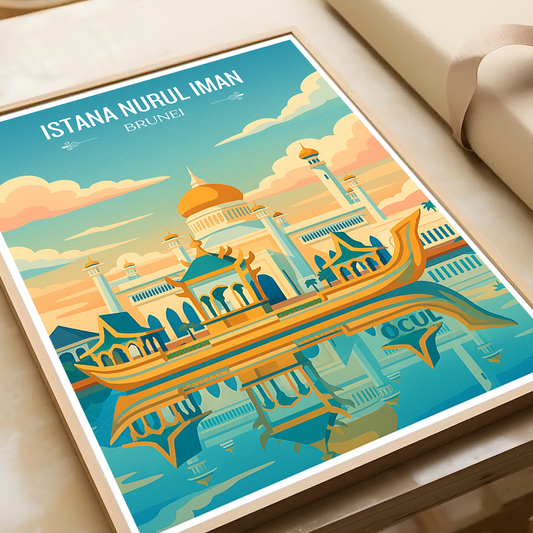 Istana Nurul Iman - Brunei - Travel Wall Art Print - Art Print - Travel Art Poster