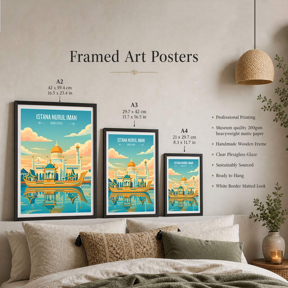 Istana Nurul Iman - Brunei - Travel Wall Art Print - Art Print - Travel Art Poster