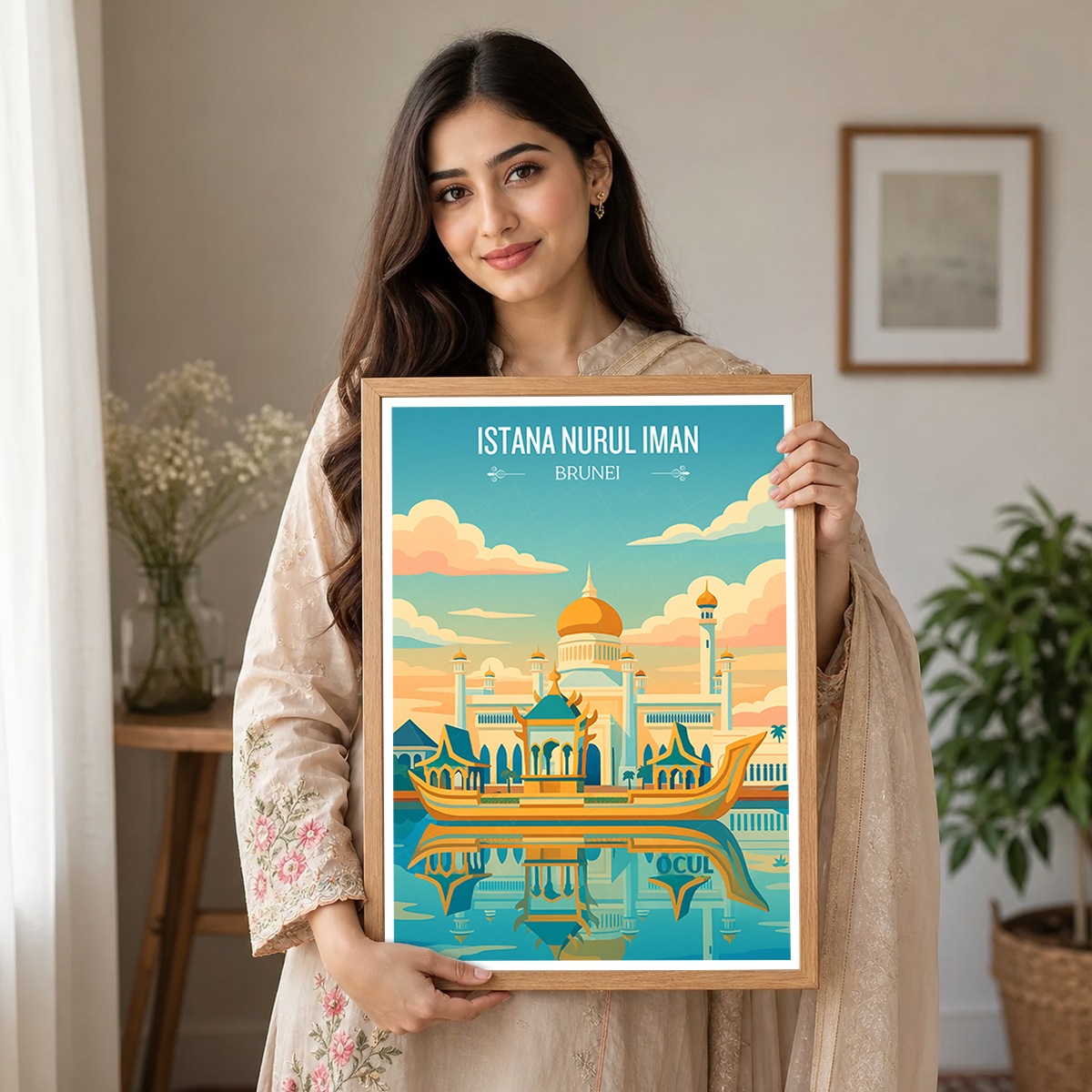 Istana Nurul Iman - Brunei - Travel Wall Art Print - Art Print - Travel Art Poster