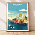 Kampong Ayer - Brunei - Travel Wall Art Print - Art Print - Travel Art Poster