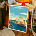Kampong Ayer - Brunei - Travel Wall Art Print - Art Print - Travel Art Poster