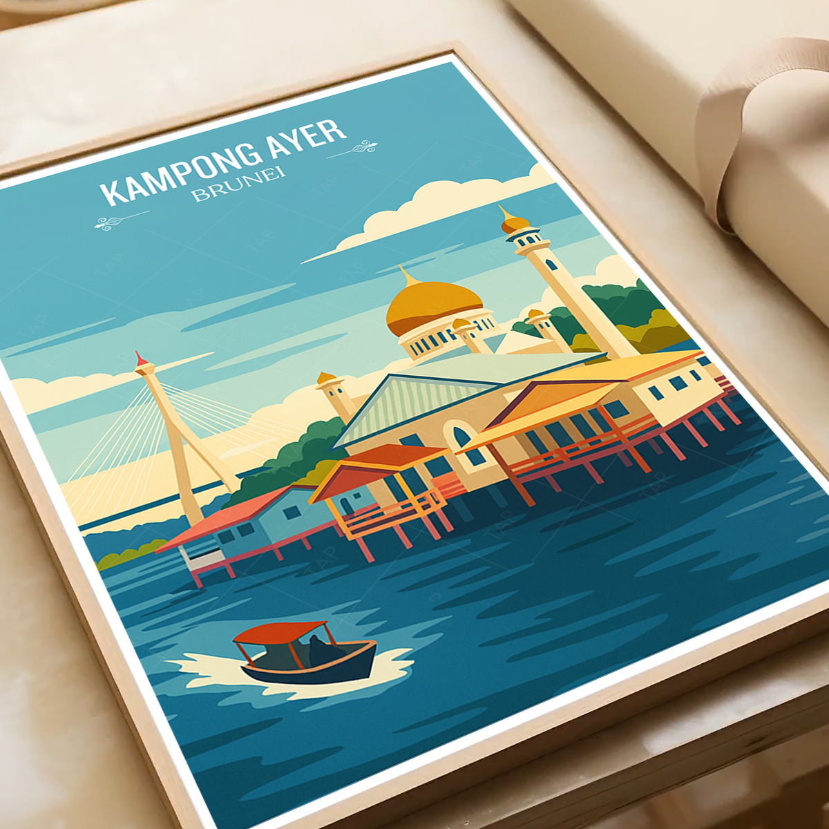 Kampong Ayer - Brunei - Travel Wall Art Print - Art Print - Travel Art Poster