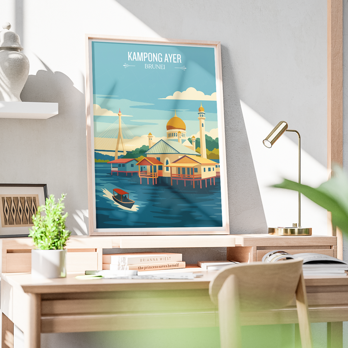 Kampong Ayer - Brunei - Travel Wall Art Print - Art Print - Travel Art Poster