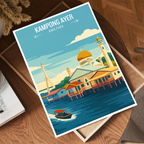 Kampong Ayer - Brunei - Travel Wall Art Print - Art Print - Travel Art Poster