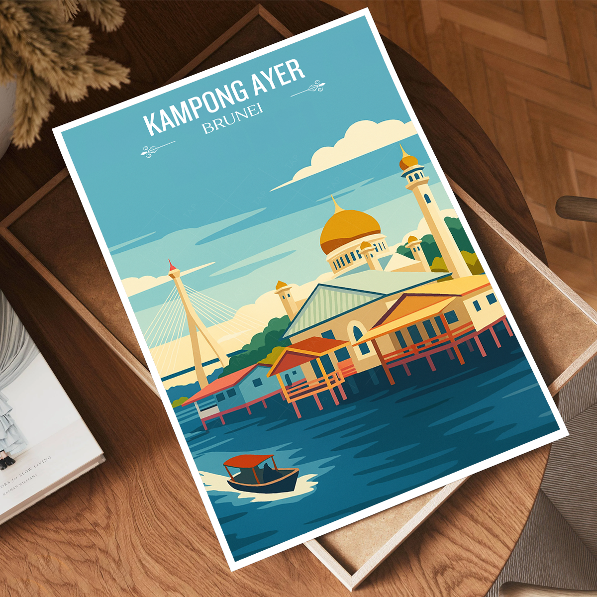 Kampong Ayer - Brunei - Travel Wall Art Print - Art Print - Travel Art Poster