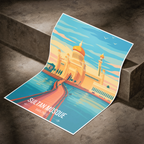 Sultan Mosque Masjid - Brunei - Travel Wall Art Print - Art Print - Travel Art Poster