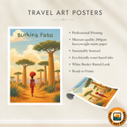 Burkina Faso - Travel Wall Poster Print Home Deco - Travel Art Poster Print
