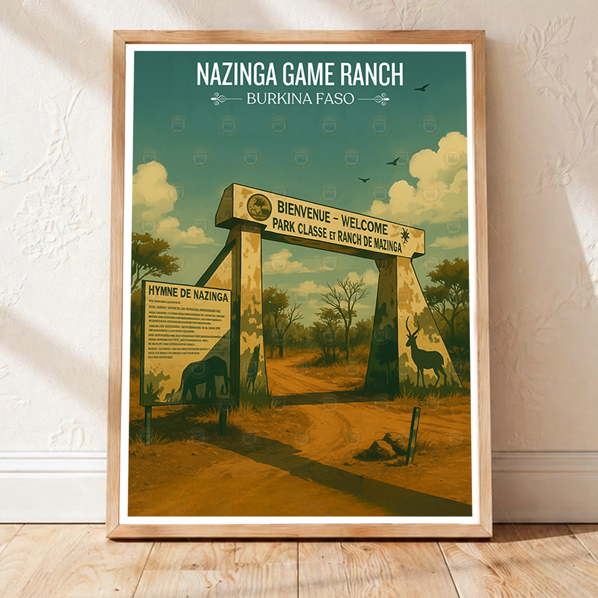 Nazinga Game Ranch - Burkina Faso - Travel Wall Poster Print Home Deco - Travel Art Poster Print