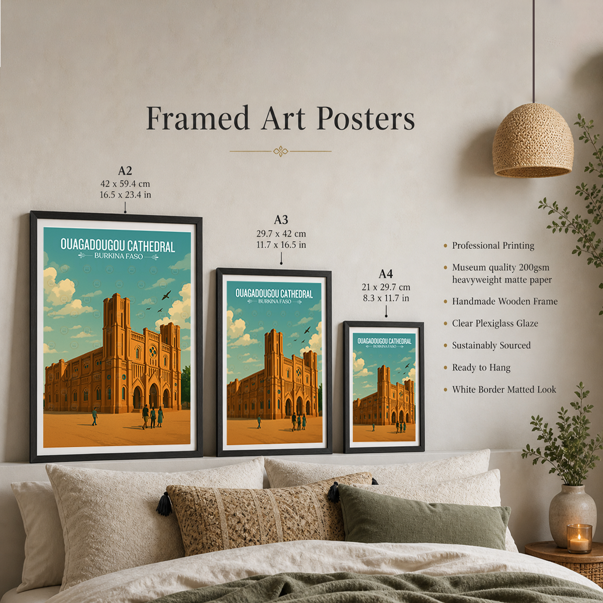 Ouagadougou Cathedral - Burkina Faso - Travel Wall Poster Print Home Deco - Travel Art Poster Print