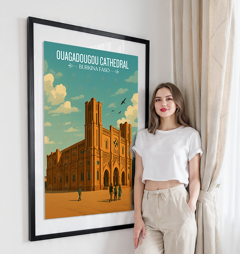Ouagadougou Cathedral - Burkina Faso - Travel Wall Poster Print Home Deco - Travel Art Poster Print