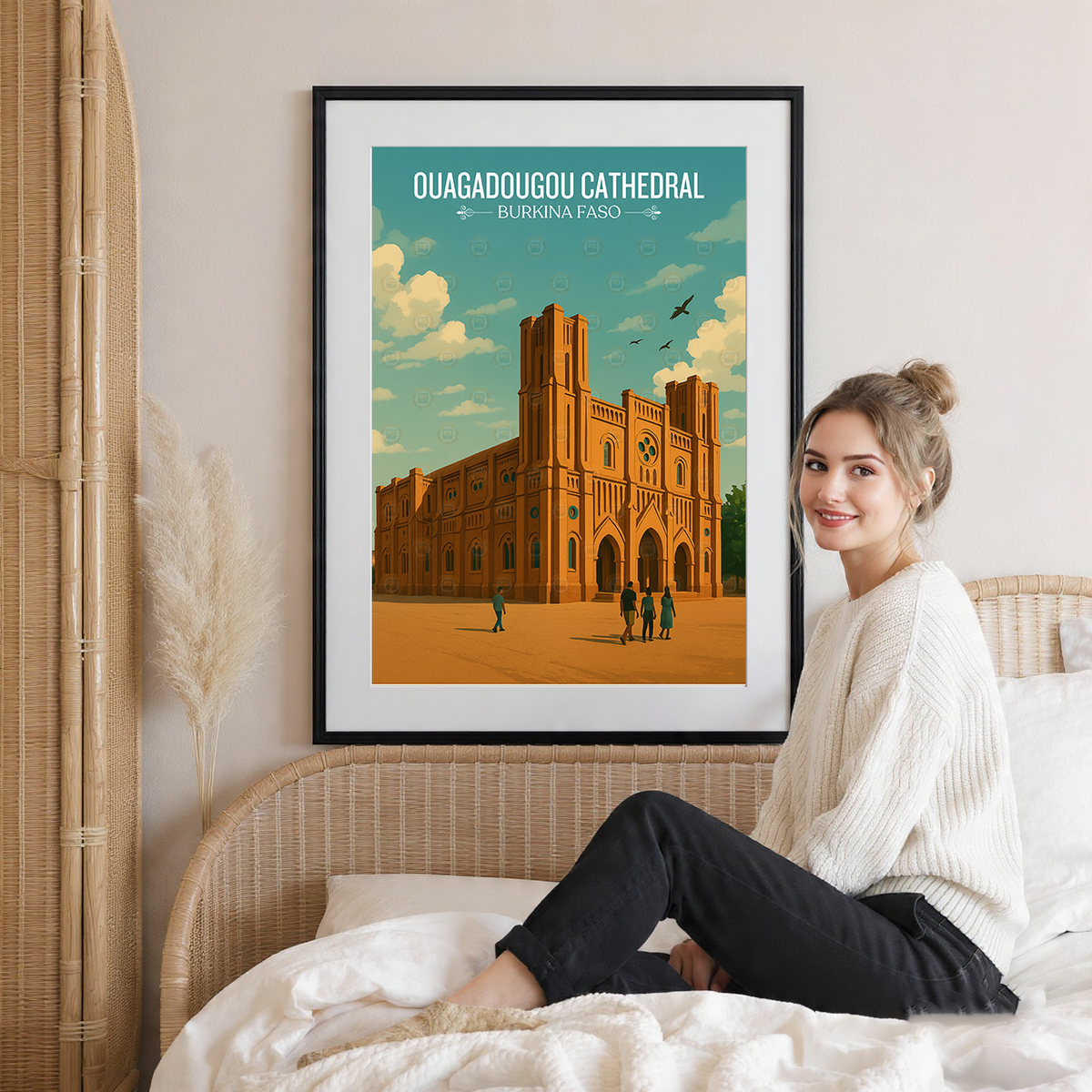 Ouagadougou Cathedral - Burkina Faso - Travel Wall Poster Print Home Deco - Travel Art Poster Print