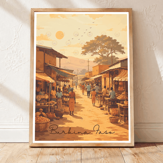Burkina Faso travel poster – artwork presentation view 1