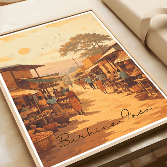 Burkina Faso travel poster – artwork presentation view 2