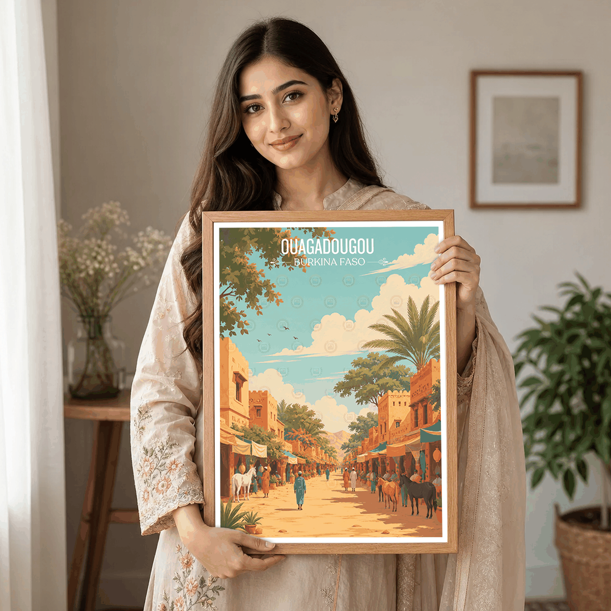 Ouagadougou travel poster – artwork presentation view 6