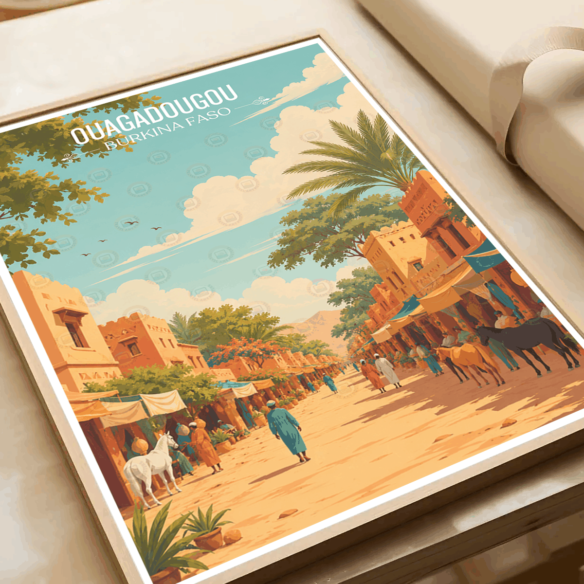 Ouagadougou travel poster – artwork presentation view 2