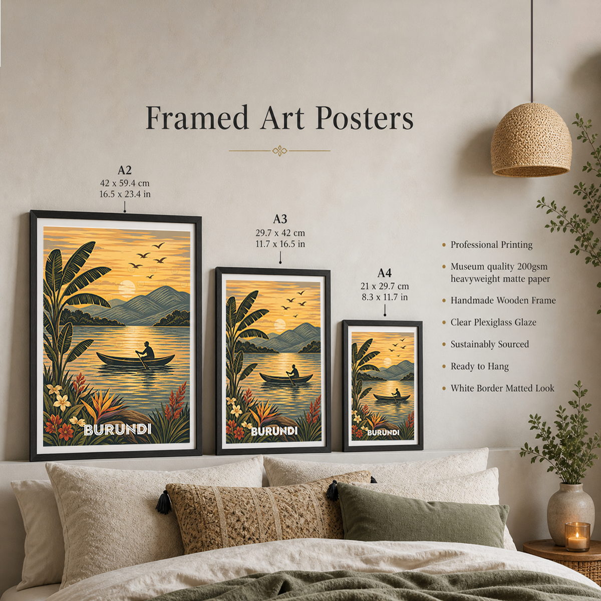 Burundi - Travel Art Print Wall Deco Poster - Travel Art Poster Print