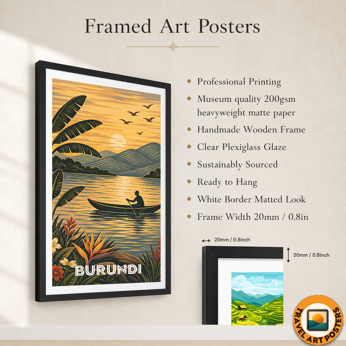Burundi - Travel Art Print Wall Deco Poster - Travel Art Poster Print