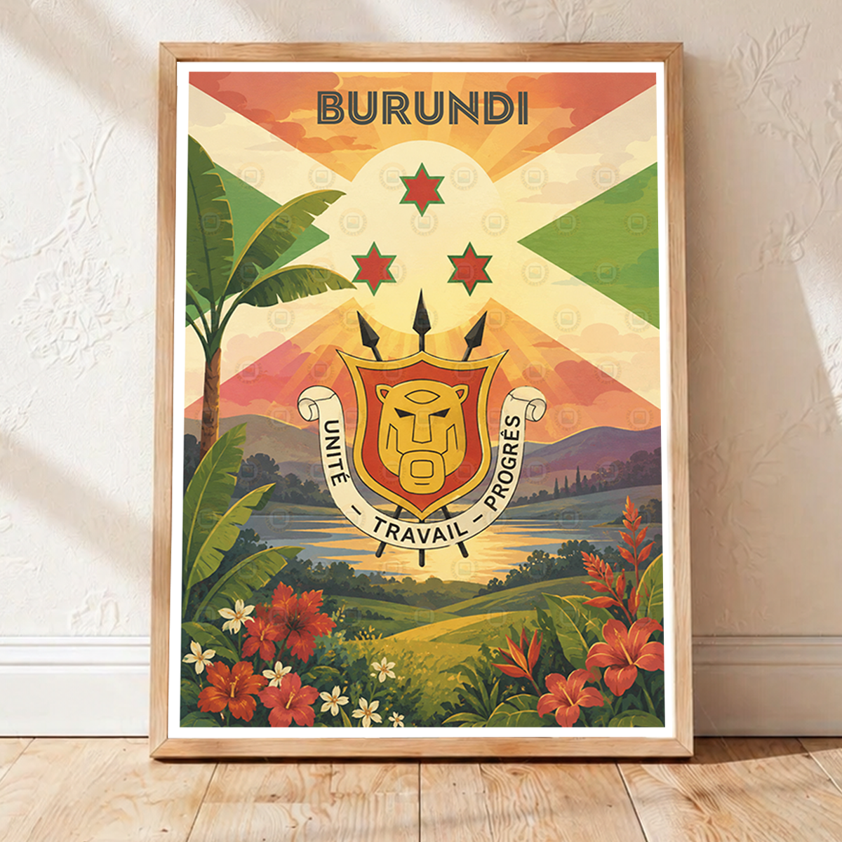 Burundi - Travel Art Print Wall Deco Poster - Travel Art Poster Print