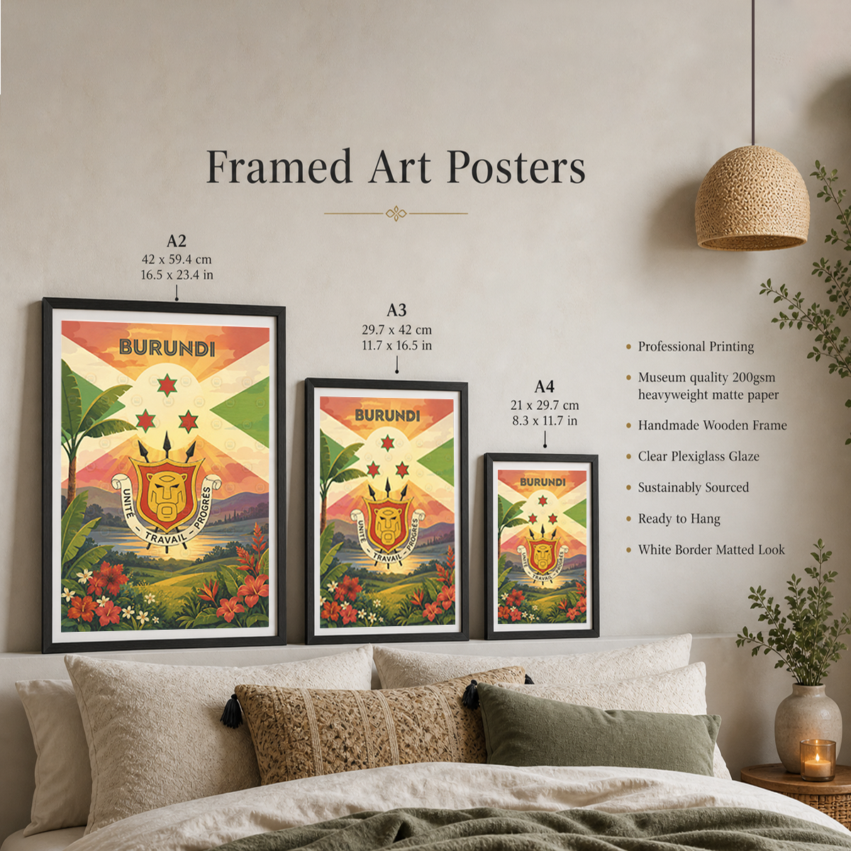 Burundi - Travel Art Print Wall Deco Poster - Travel Art Poster Print