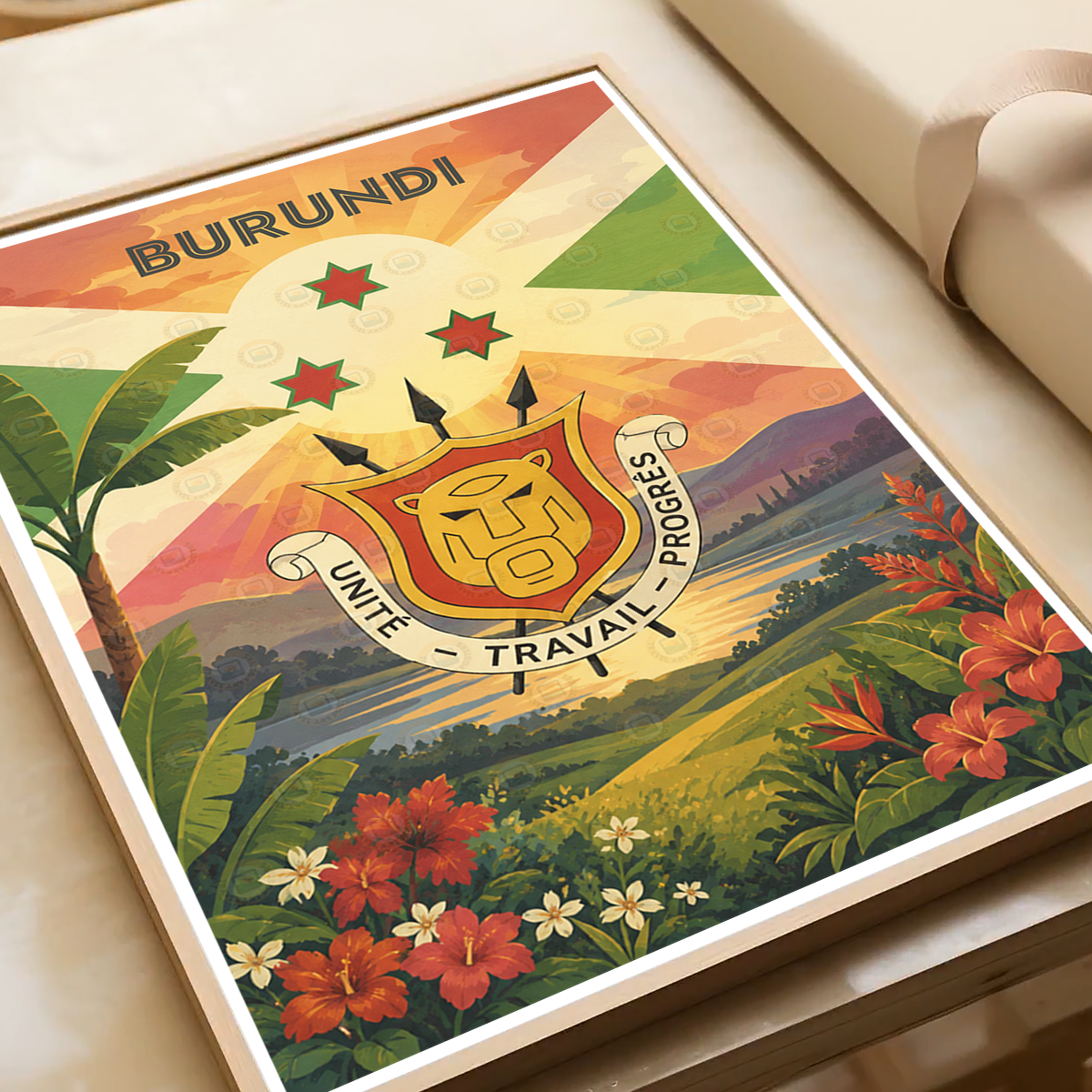 Burundi - Travel Art Print Wall Deco Poster - Travel Art Poster Print