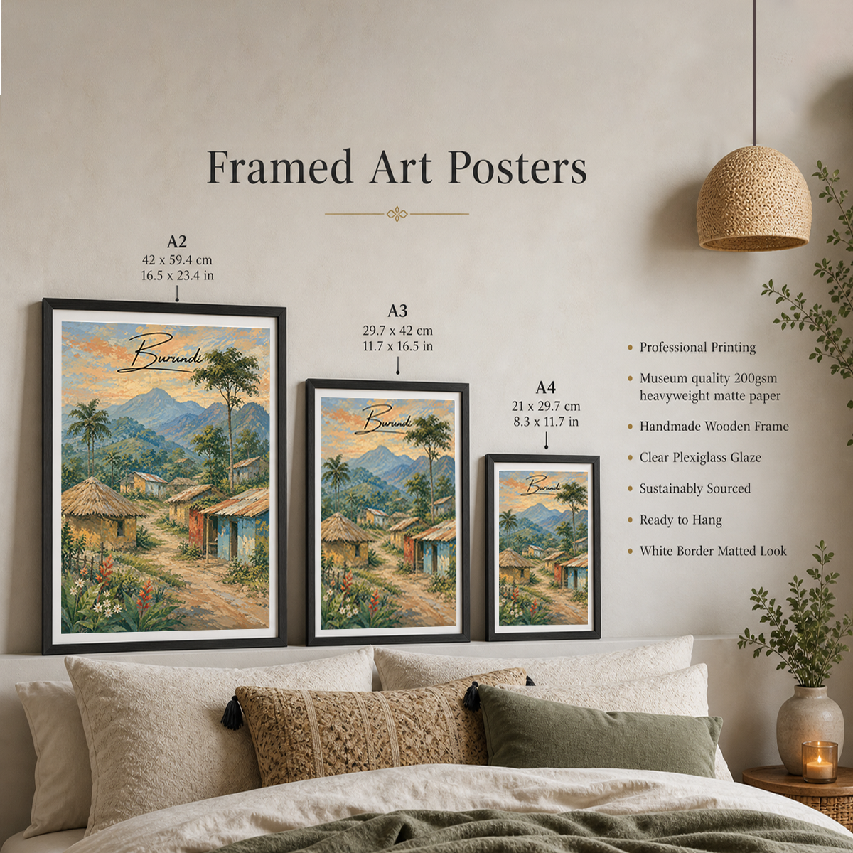 Burundi - Travel Art Print Wall Deco Poster - Travel Art Poster Print