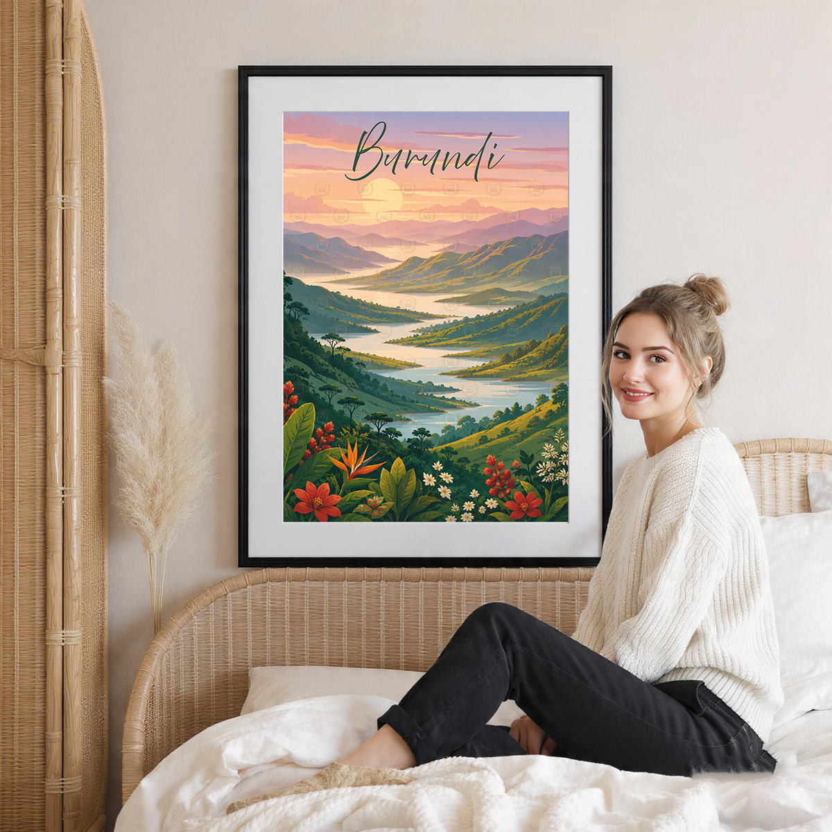 Burundi - Travel Art Print Wall Deco Poster - Travel Art Poster Print