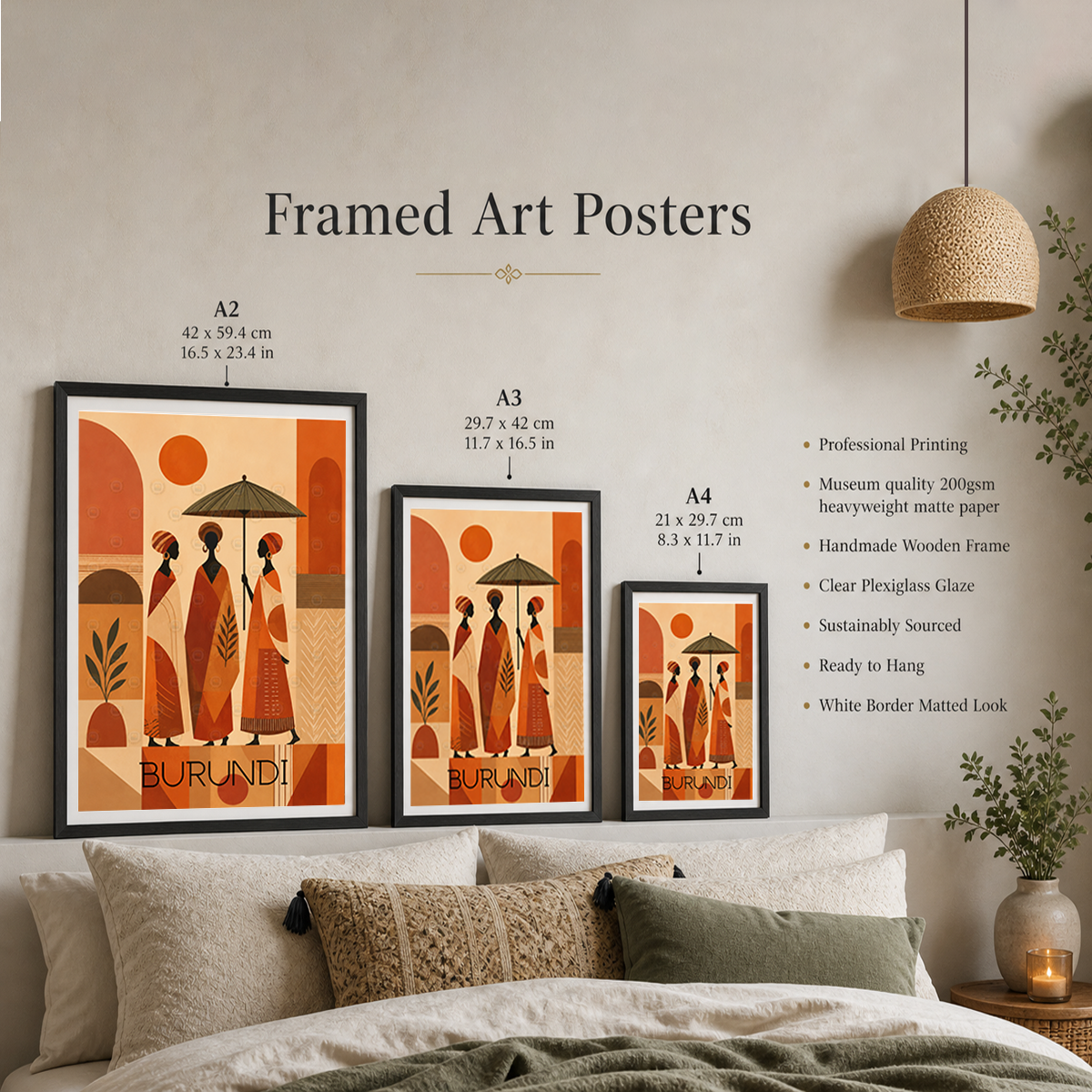 Burundi - Travel Art Print Wall Deco Poster - Travel Art Poster Print
