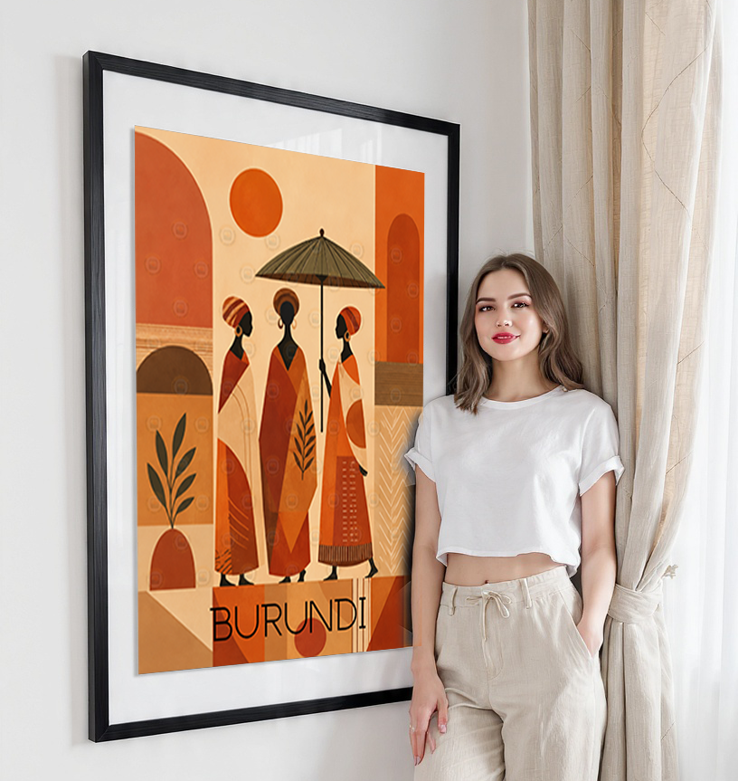 Burundi - Travel Art Print Wall Deco Poster - Travel Art Poster Print
